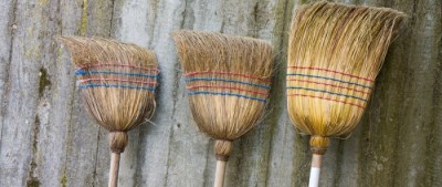 The proper way to sweep a room . . .